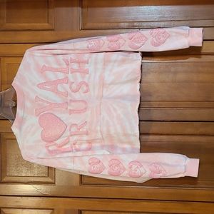 Disney Parks Spirit Jersey Tye Dye Royal Crush Crop Sweatshirt Size Medi…